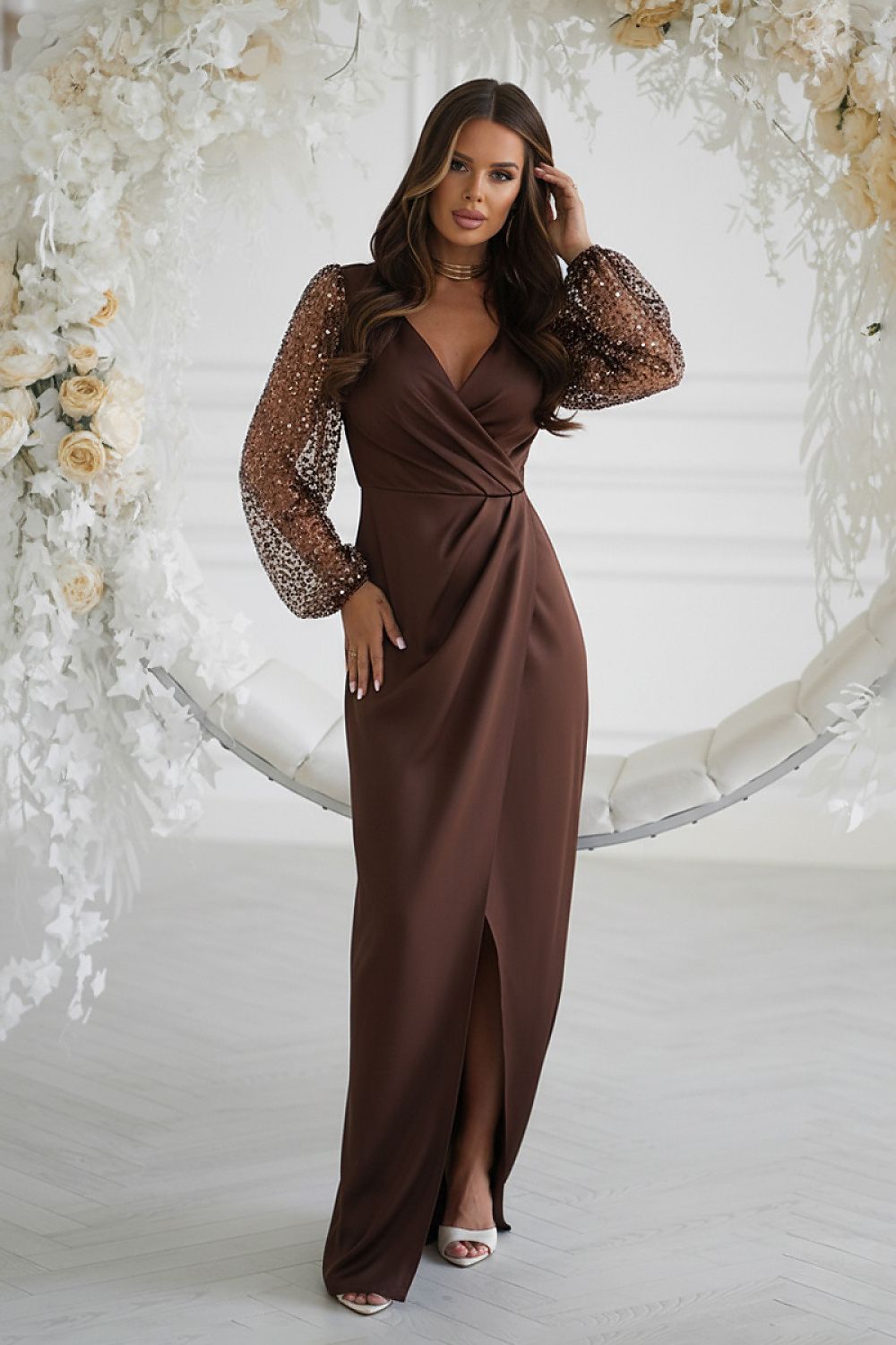 Vestido Bicotone marrón 220832 - vista de producto 1 en Secretelles