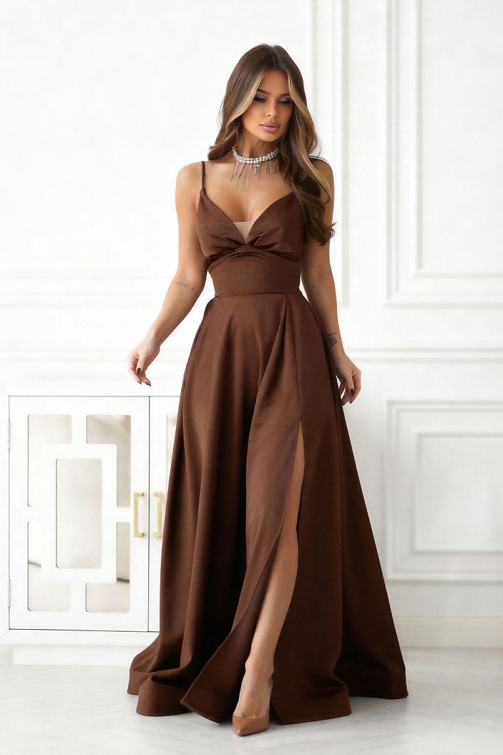 Vestido Bicotone rojo 221606 - vista de producto 4 en Secretelles